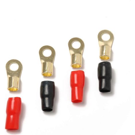 paires de connecteurs de fils thermorétractables en cuivre plaqué or de calibre 4, connecteurs de bornes électriques isolés, bornes à sertir à épissure rapide - 4GA (rouge a-3.30X1.60X1.20CM (1/3)