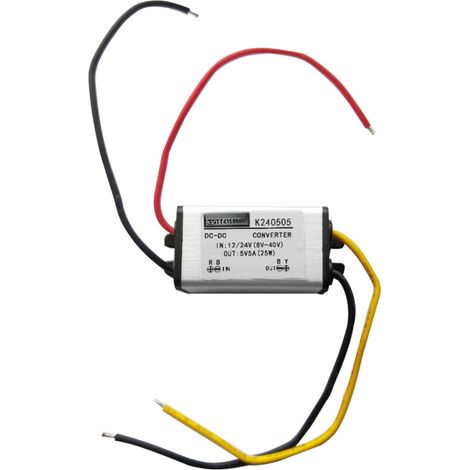 Convertisseur/régulateur CC/CC portable 12 V/24 V abaisseur à 5 V 5 A 25 W, transformateur à économie d'énergie, étanche (1/5)