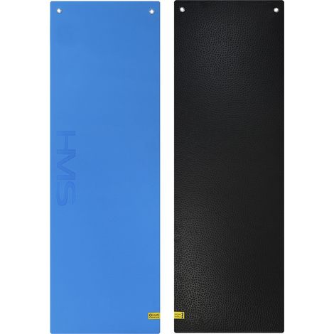 Tapis de fitness bleu noir antiderapant epaisseur 6 mm (1/5)