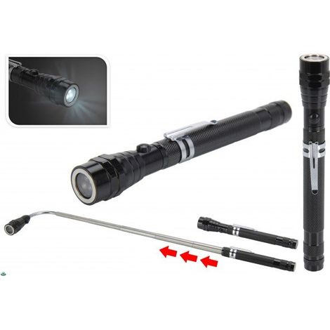 Torcia Elettrica LED Telescopica Allungabile 57cm batterie incluse