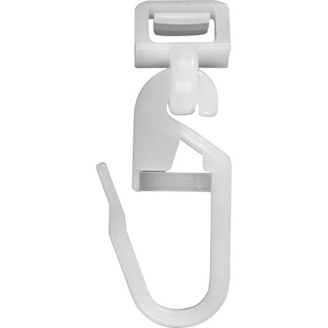 Lot de 20 glisseurs à clips nylon – Agrafes blanches pour tringle à rideaux rail – Résistants pour usage intensif (1/5)