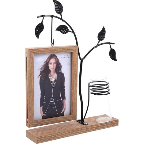 Cadre Photo en Fer Forgé à Double Face Éclairage LED, Décoration Hydroponique Moderne et Créative pour Fleurs ou Photos, pour Décoration de Table Ktv (1/5)