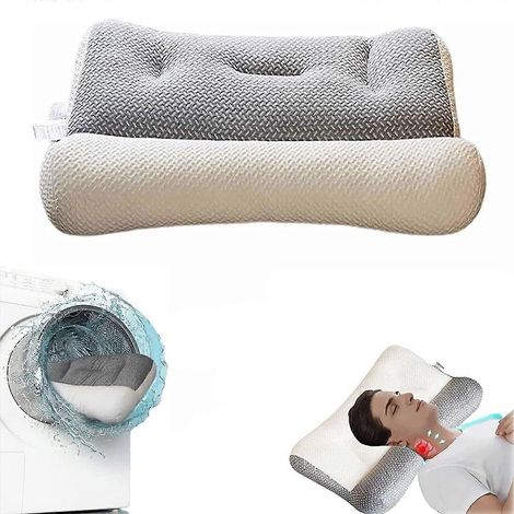 Oreiller d'été respirant pour la nuque, oreiller ergonomique ajustable, adapté à toutes les positions de sommeil (1/5)