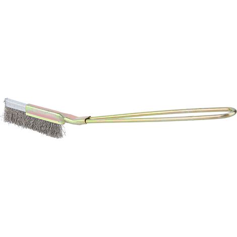 Brosse de jardin en acier doux à tête courbée/droite pour bonsaï (tête droite) (1/5)