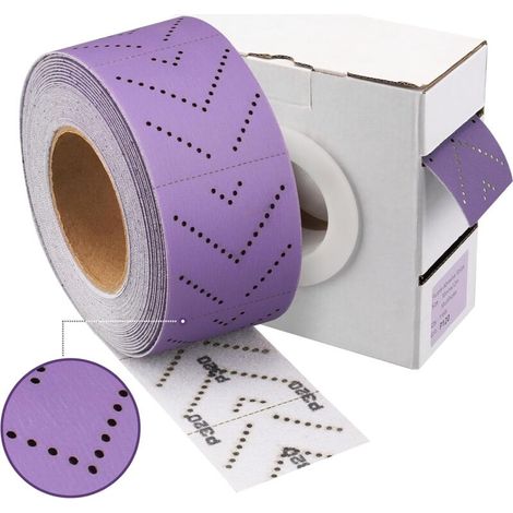 Purple Ceramic Sanding Sheet Roll - 70mm x 12m - for Wood Sanding, Coating Removal, Auto Sanding, Auto Body Repair - 120 Grit (1/5)