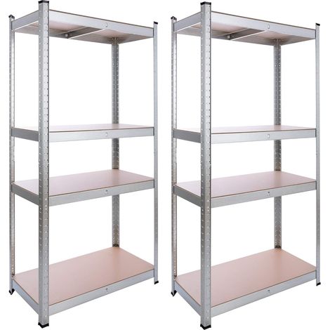 Arebos – Étagère pour charges lourdes 320 kg – Dimensions 160x80x40 cm – 4 niveaux réglables – Montage sans outils – Acier galvanisé et MDF