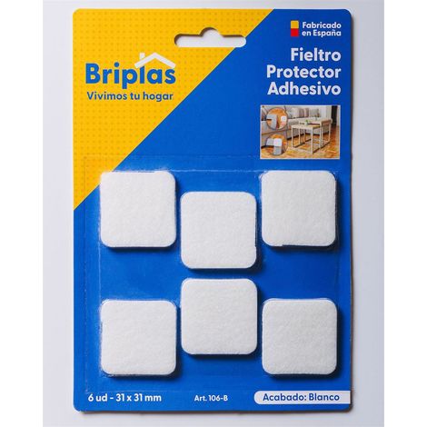 feutre adhésif carré 31x31 mm blanc briplast