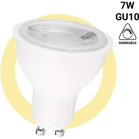 Ampoule LED GU10 - 7W - Dimmable - Ø50mm - Optique à 45º. -