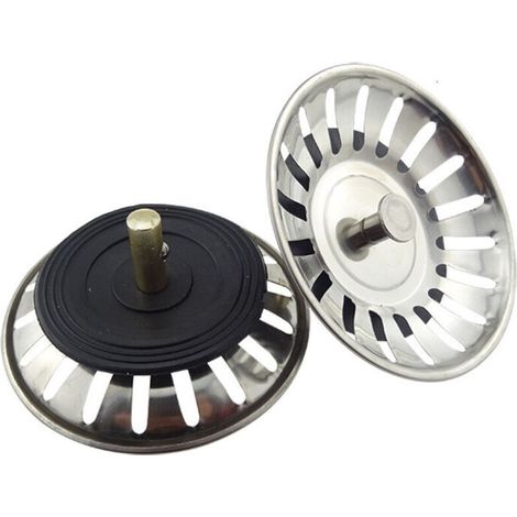 2PCS Universal 8cm Basket Strainer Kitchen Sink Strainer Stainless Steel Sink Plug (1/5)