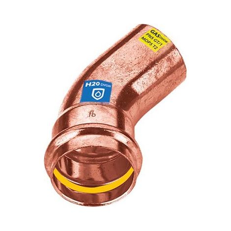 Raccordo curva 45° rame 22 mm a pressare m/f FRABO