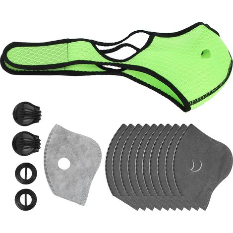 Kit Protection Visière - Valve Respiratoire - Filtre Remplaçable ABS Polyester Vert Gris 10 Pièces (1/5)