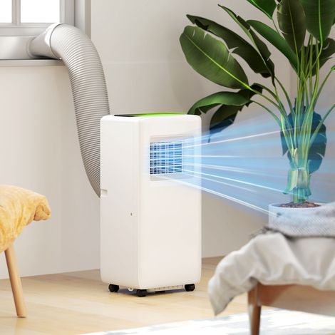 Climatiseur portable, plusieurs réglages, affichage LED, minuterie, roulettes, blanc