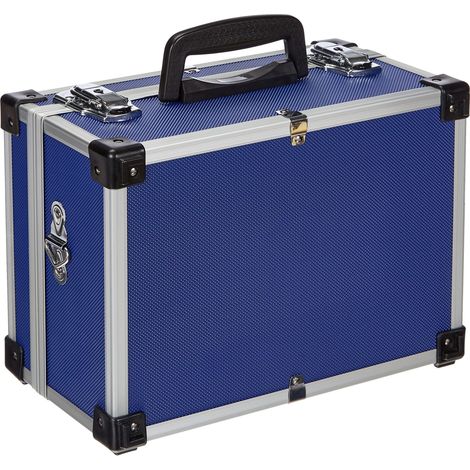 Perel Custodia, tracolla, chiusura a chiave, 2 chiavi, alluminio, blu, 320 x 230 x 155 mm