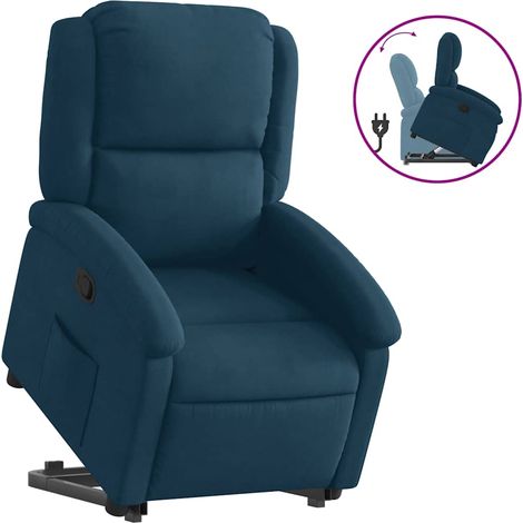 Maison Exclusive - Poltrona Alzapersona Reclinabile Blu in Velluto