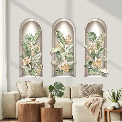 Sticker Muraux 3D Feuille Palmier Boho Autocollant Mural Plante (1/5)