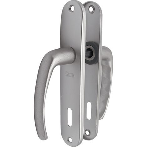 Poignées pour Baie vitrée, Plaque, Clé L, Aluminium Gris, Carré 7 mm, Fenêtre (1/4)