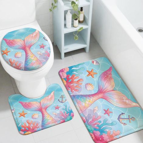 Ensemble Tapis de Bain 3 Pièces, Queue De Sirène (1/5)