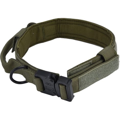 Collier de dressage pour chien en nylon avec boucle métallique, idéal pour la chasse et les activités en plein air - Vert M (1/5)