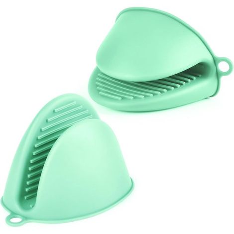 Guanto da cucina in silicone spesso, 1 paio di guanti da forno resistenti al calore, guanti da cucina antiscivolo, guanto da cucina resistente al calore per cucinare, barbecue, forno (verde) (1/5)