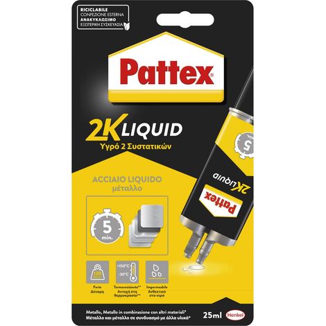 Colla Power Epoxy Acciaio Liquido Siringa 35 Gr Pattex (1/5)
