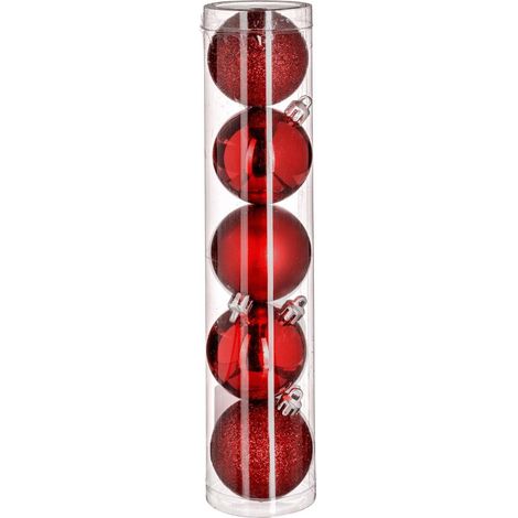 Juego de 5 bolas D.5cm rojo - Feeric lights & christmas