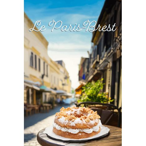 Tableau sur toile illustration Paris-Brest 30x45 cm - Impression sur Toile Murale Décorative - Image imprimée en HD sur Toile - Toile sur Châssis en Bois FSC - Fabriqué en France (1/5)