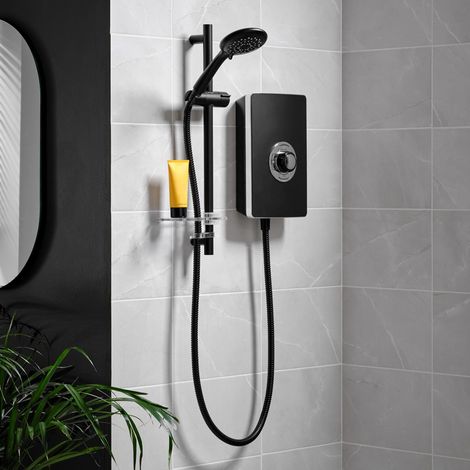 Triton Aspirante Enhance Electric Shower 9.5kW Matte Black 5 Spray Head Modern (1/7)