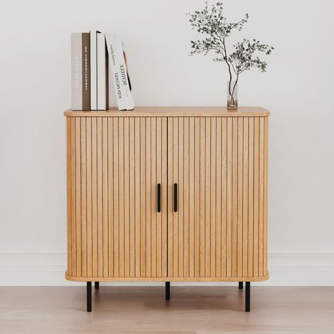 Commode bois à portes scandinave Linje (1/3)