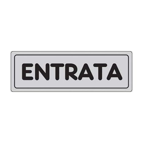 TARGA SEGNALETICA ADESIVA ENTRATA - VINILE CM 15X5- 10 pezzi