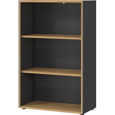 Etagère de bureau contemporaine H 120 cm chêne/graphite Isaya (1/5)