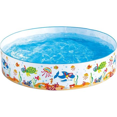 Trade Shop - Piscina Rigida 183x38cm Pvc Bambini Tartaruga Animali Marini Fuoriterra Casa Giardino 017925 -