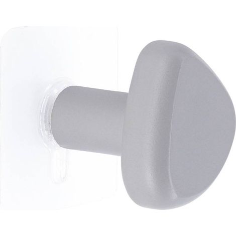 Gancio in poliresina a forma di ciottolo modello piccolo su adesivo - grigio - Tendance