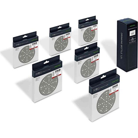 Festool Schleifscheiben-Set Granat STF D150/48 GR-Set P inkl. Trinkflasche (1/10)