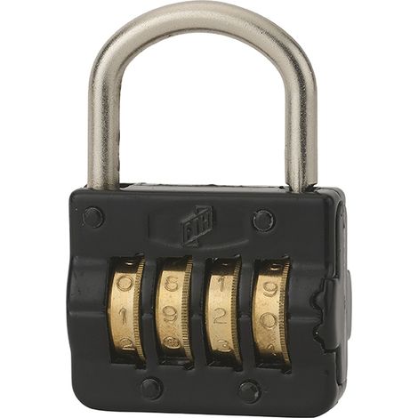 Cadenas FTH M54 à combinaison, 4 chiffres, combinaisons modifiables, base de 43mm, noir RAL 9005 - FTH (1/5)