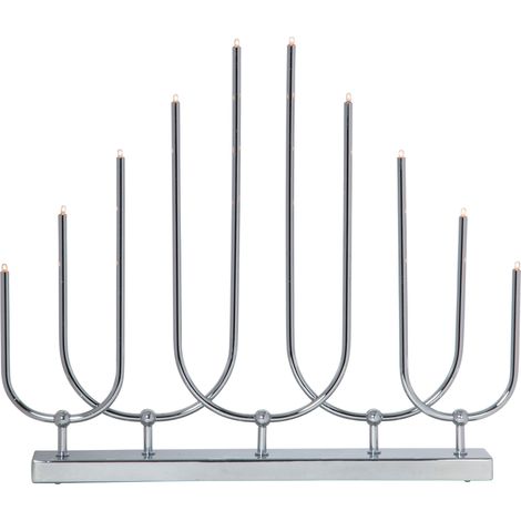 Fensterleuchter Novum 10 Glühbirnen E5 Weihnachtsdeko aus Metall Chrom (1/5)