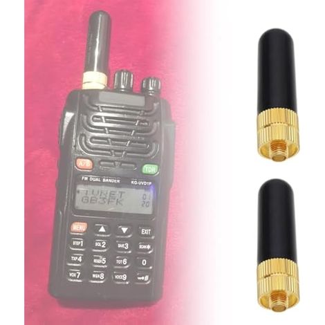 Lot de 2 antennes radio SRH805S SMA-F femelle 144/430/1200 MHz pour talkie-walkie double bande compatible avec Baofeng GT-3 UV-5R BF-888s Radio 51 x 14 mm Noir (1/3)
