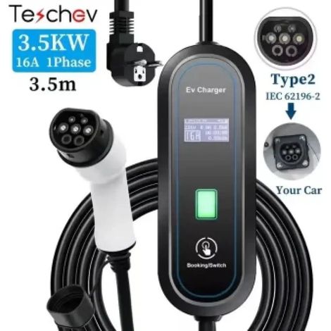 Manuzen - Chargeur voiture électrique portable Type 1/2 – 16 A IP66 – Standard – Type 2