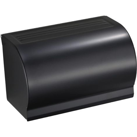 Support rouleau WC, noir/mural/avec étagère, pour salle d'eau (1/5)