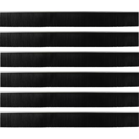 Brosses de porte adhésives 6 pcs Argent 100 cm