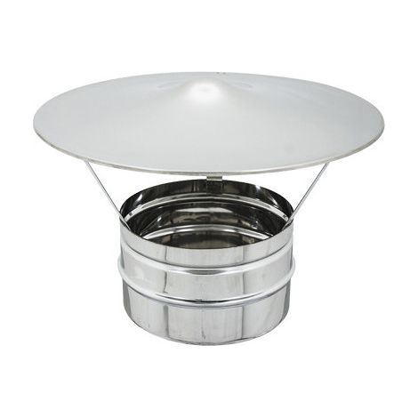 Capucho fijo de humero chino inoxidable Ø10 cm – Acero AISI 304 – Ideal para zonas con poca ventilación