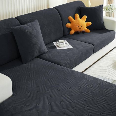 Housse Assise Canapé, Housse Coussin Canape Extensible, Housse Dossier Canapé, Protection Meubles Couvre pour Canapé, Housses De Coussin De Siège De Canapé (3 Places, Gris) (1/5)