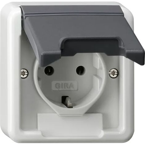 Gira SCHUKO-Steckd. KD (OT) WG AP Grigio [445035], 4450 35