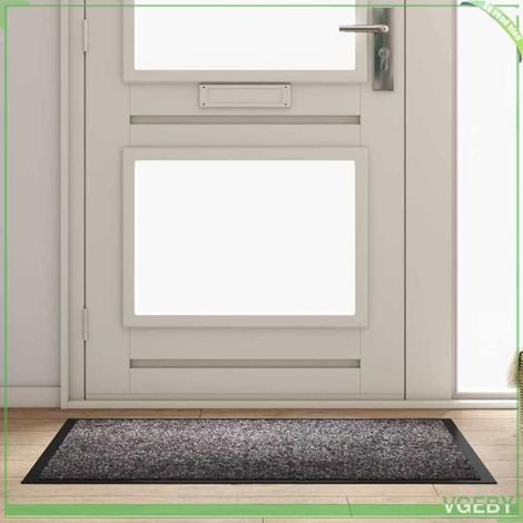 42013445 Tapis de porte Gris clair 60 x 40 x 1.2 cm Tissu en teddy (1/5)