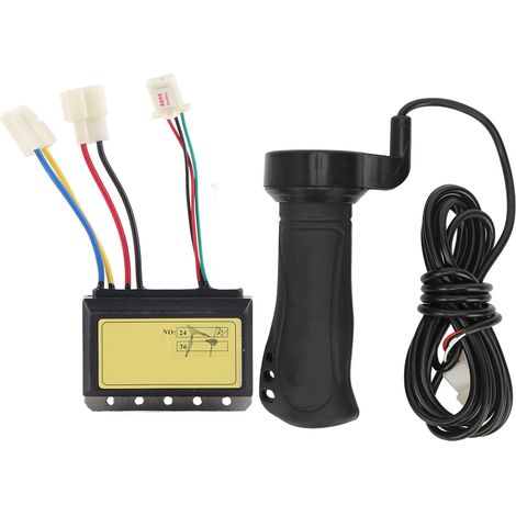 Ensemble Poignée de Commande pour Vélo Électrique 12V 250W avec Câble Allongé et Contrôleur à Balais 3 Fils (1/5)