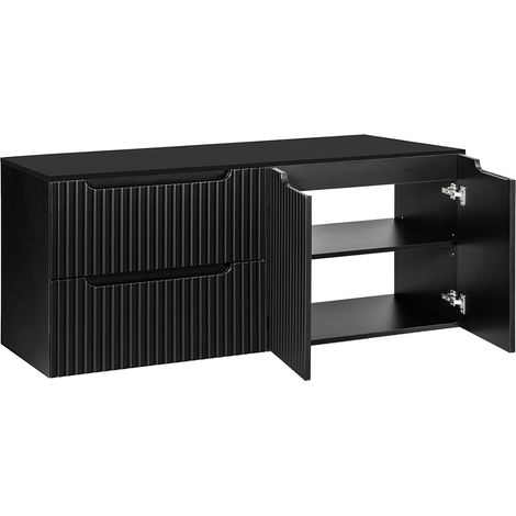 Doppelwaschtisch-Unterschrank 160cm, in schwarz, NEWPORT-56-BLACK (1/5)