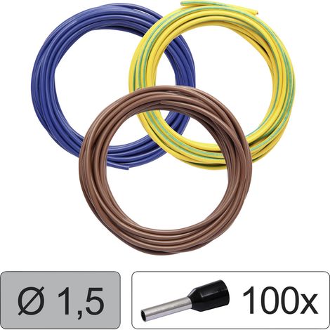 Quadrios 25CW123 Einzelader LiFY 1.5 mm² Blau, Braun, Gelb-Grün 1 Set