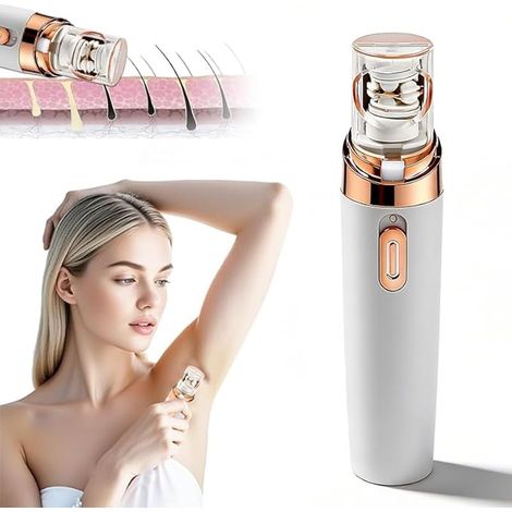 Women's Electric Epilator, Portable Epilator with Integrated LED Light Painless and Very Effective Hair Removal with USB Cable for Hair Removal of Body, Face, Legs and Arms (1/5)