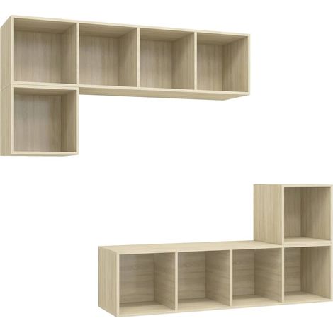 Maison Exclusive - Set Porta TV 4 pz Rovere Sonoma in Truciolato (1/5)