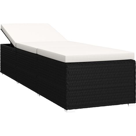 Sdraio sdraio prendisole lettino da giardino terrazza mobili da esterno e tavolino da tè resina intrecciata bianco crema 020012775