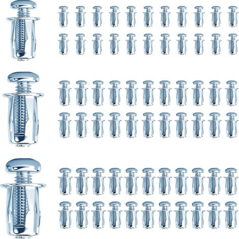 50 pezzi di dadi a brugola, tasselli metallici per cavità M4+M5+M6, dadi a espansione a petalo, tasselli metallici per pareti cave, tappi metallici, tasselli per pareti cave